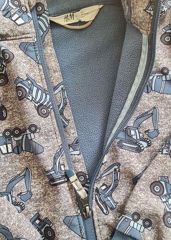 6 Yaş Beden gri Renk H&M Kapüşonlu Gri Erkek Çocuk Fermuarlı Ceket