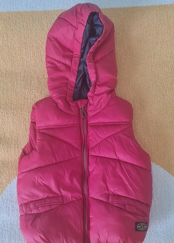 Zara Kız Çocuk Kapüşonlu Fermuarlı Pembe Yelek