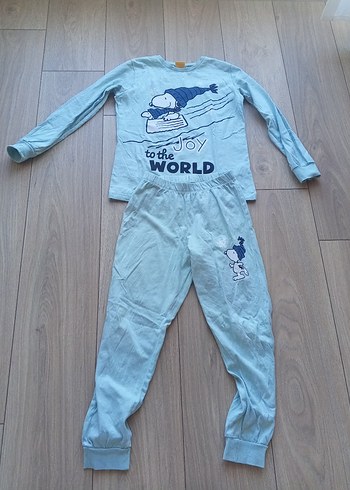 Erkek Çocuk yeşil Uzun Kollu Pijama Takımı