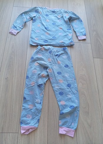 Roly Poly Düğmeli Mavi Kız Çocuk Pijama Takımı