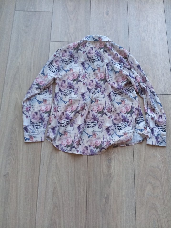 Mor Desenli Uzun Kollu Gömlek - Görsel 2