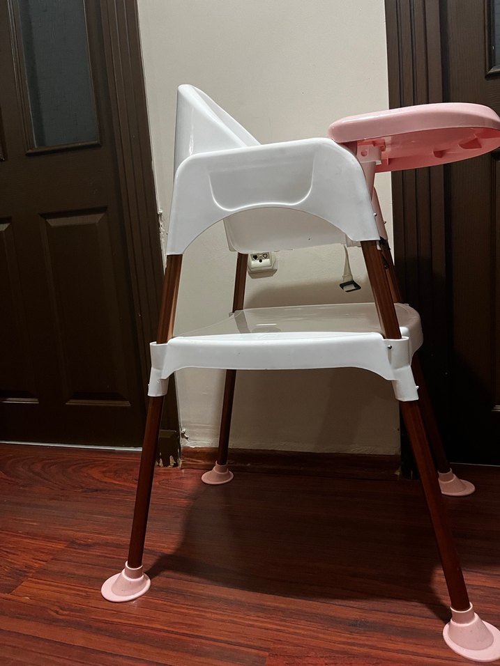 Pastel Pembe Bebek Mama Sandalyesi - Görsel 2