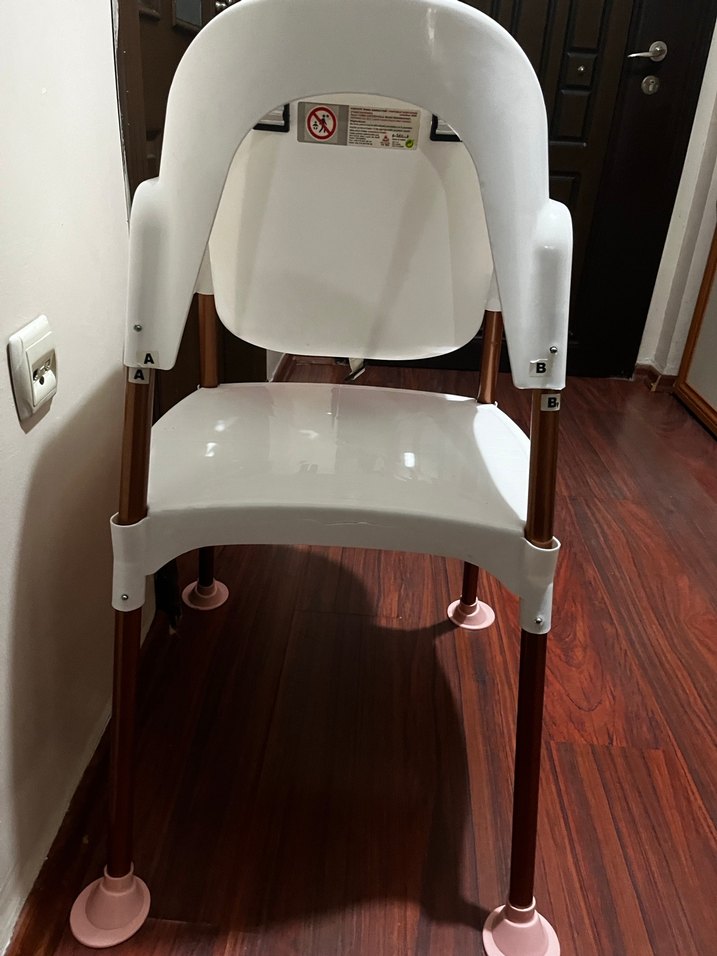 Pastel Pembe Bebek Mama Sandalyesi - Görsel 4