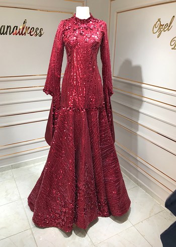 s Beden bordo Renk Nişanlık çok şek