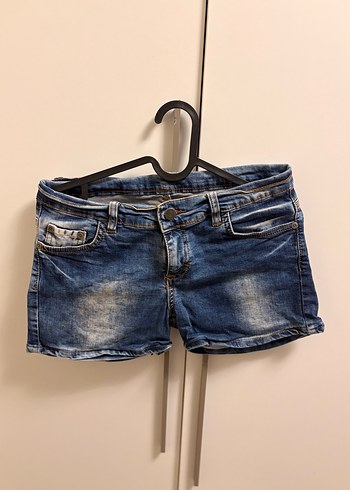 Diğer Mavi Yikamali Denim Sort