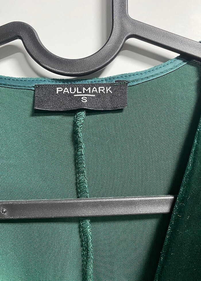 Paulmark kadife elbise zümrüt yeşili - Görsel 2