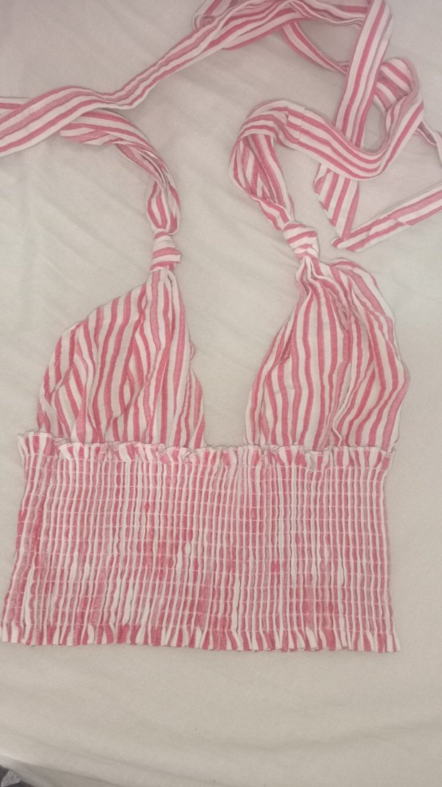 Kırmızı Çizgili Mini Bohem Bralet - Görsel 2