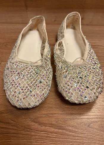 Zara Marka Kız Çocuk Taşlı Babet - Görsel 2