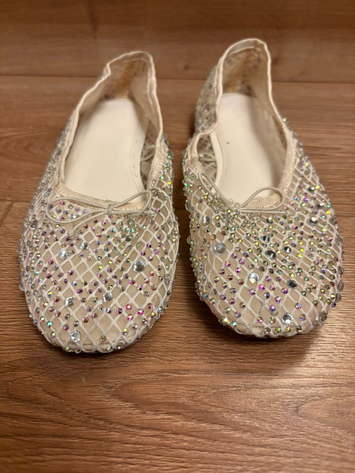 Zara Marka Kız Çocuk Taşlı Babet - Görsel 2