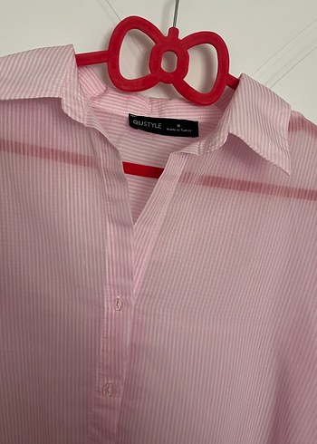 Kadın Transparan Pembe Gömlek - Görsel 2