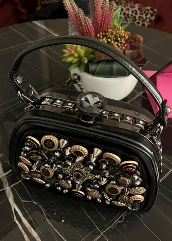 İthal Taşlı Deri Çanta - Görsel 3