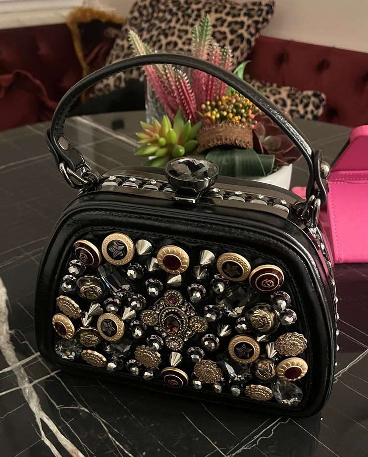 İthal Taşlı Deri Çanta - Görsel 2