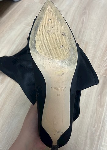 Zara Basıc Kadın Fiyonklu Çorap Çizme - Görsel 5