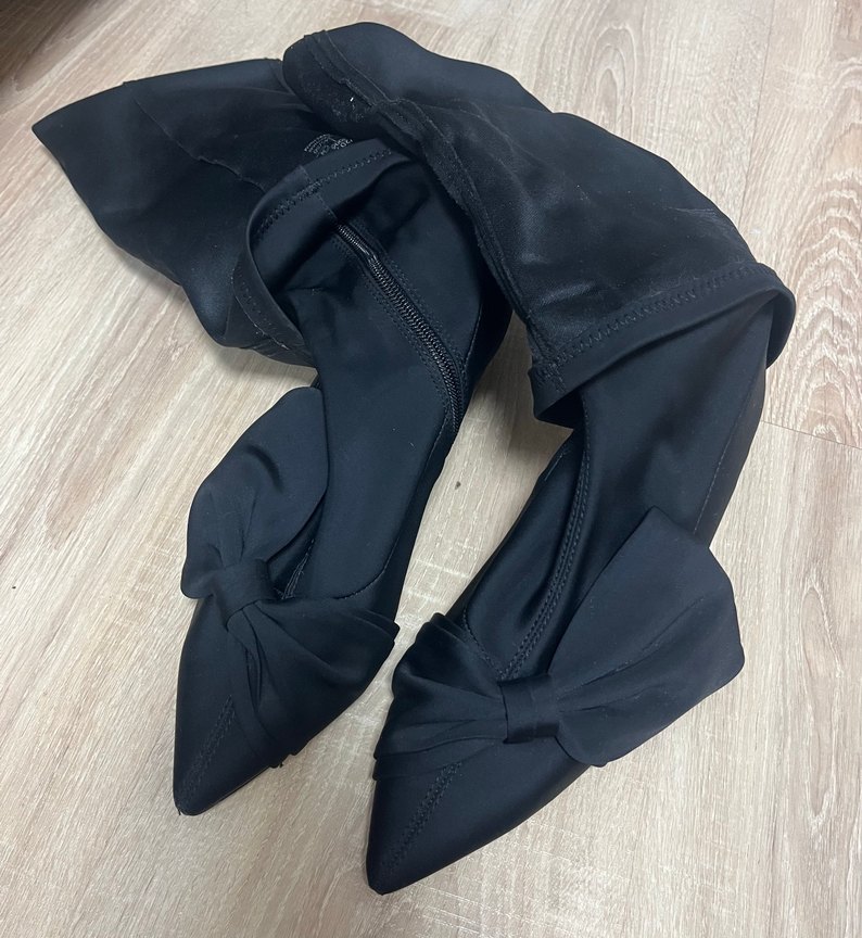 Zara Basıc Kadın Fiyonklu Çorap Çizme - Görsel 2