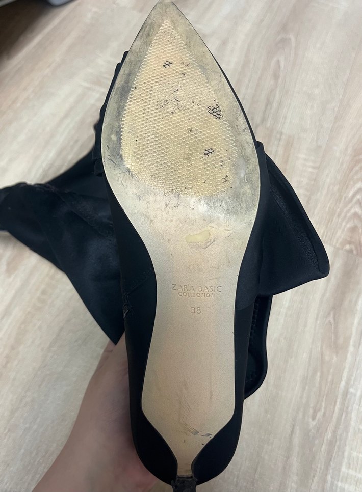 Zara Basıc Kadın Fiyonklu Çorap Çizme - Görsel 5