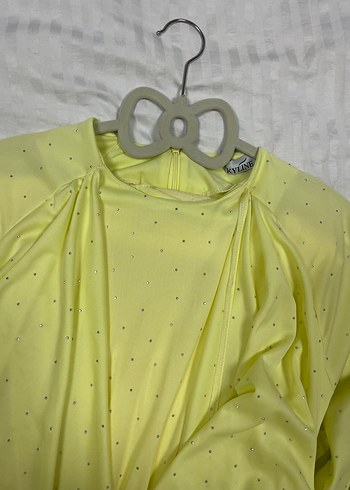 Taşlı Bağlama Detaylı Tesettür Elbise - Görsel 5