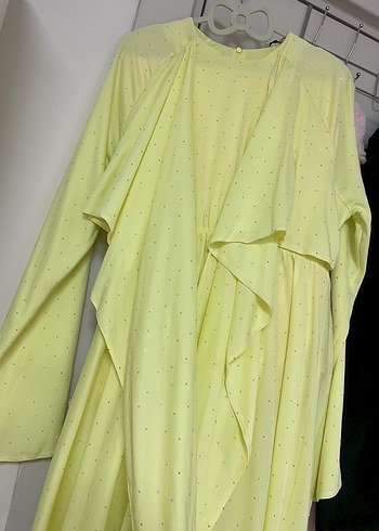 Taşlı Bağlama Detaylı Tesettür Elbise - Görsel 2