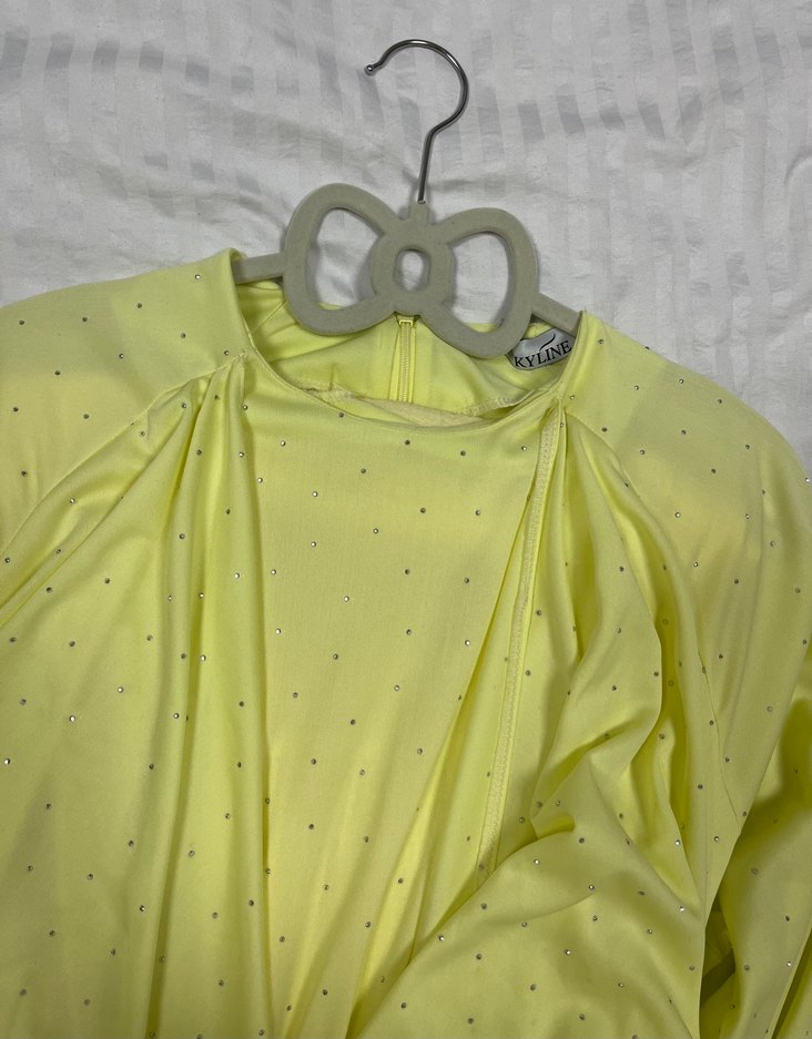 Taşlı Bağlama Detaylı Tesettür Elbise - Görsel 5