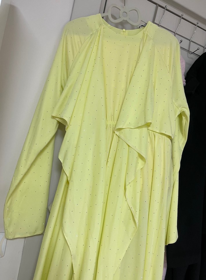 Taşlı Bağlama Detaylı Tesettür Elbise - Görsel 3