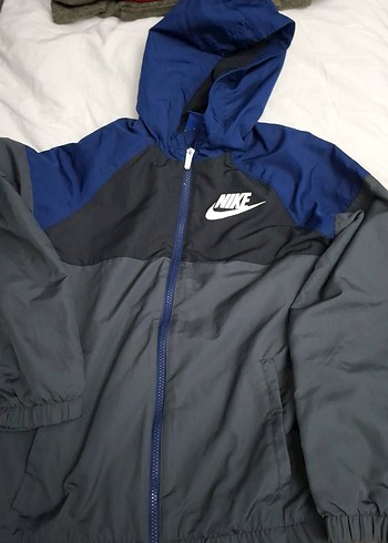 Nike Gri Kapüşonlu Fermuarlı Erkek Yağmurluk