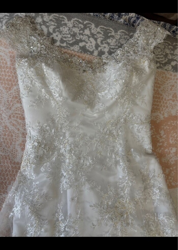 Zarif İşlemeli Özel Dikim Gelinlik - Görsel 5