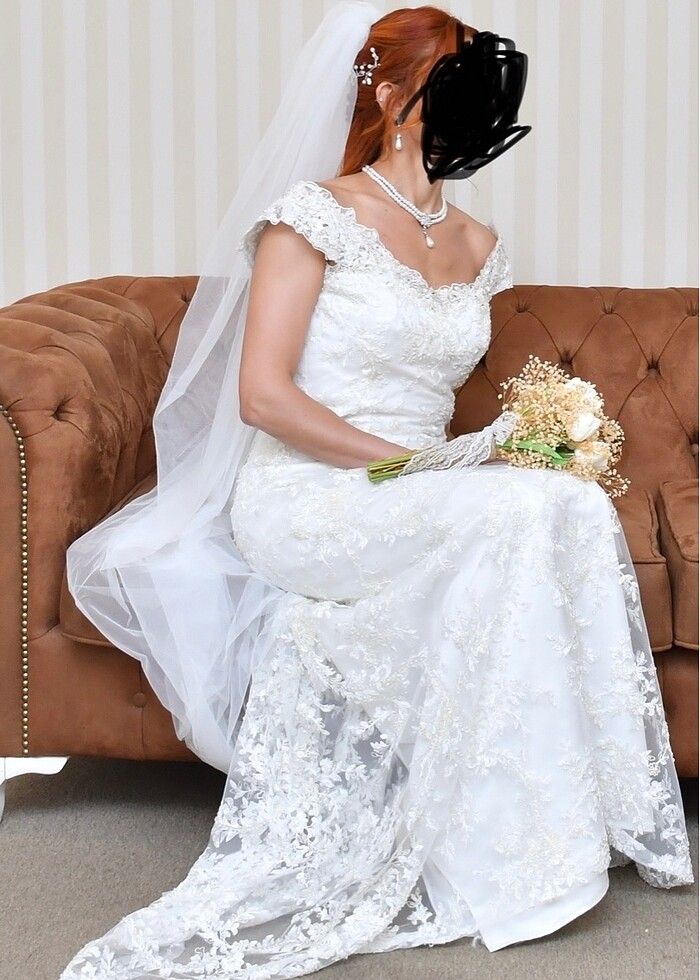 Zarif İşlemeli Özel Dikim Gelinlik - Görsel 2