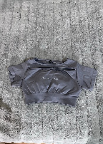 RASQUAD Bej Kısa Kollu Crop Top - Görsel 2