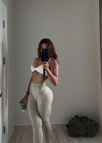 TEMU Dantel Detaylı Bej Kadın Spor Tayt - Görsel 2