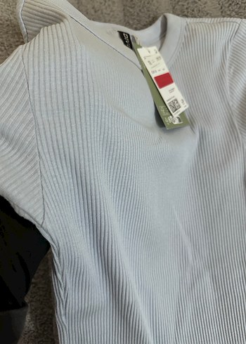 H&M Beyaz Kısa Kollu Dar Kesim  Tişört - Görsel 2