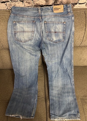 Erkek  mavi Bol Kesim Düğmeli Kot Pantolon - Görsel 4