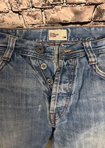 Erkek  mavi Bol Kesim Düğmeli Kot Pantolon - Görsel 2