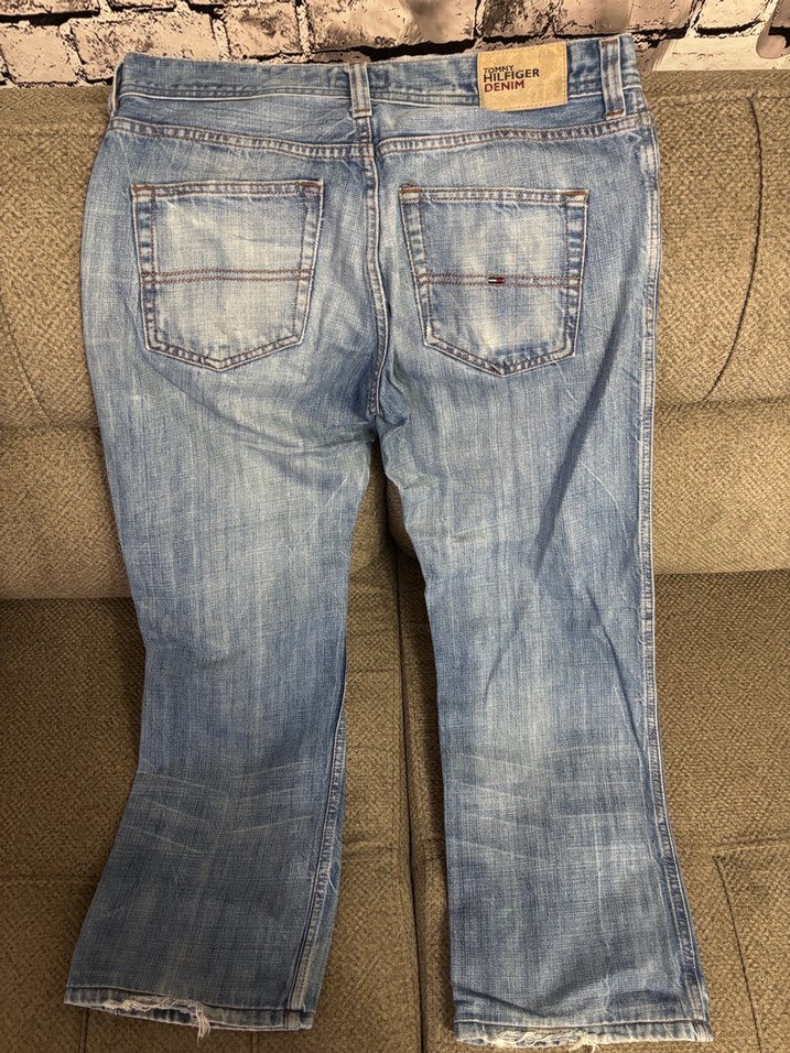 Erkek  mavi Bol Kesim Düğmeli Kot Pantolon - Görsel 4