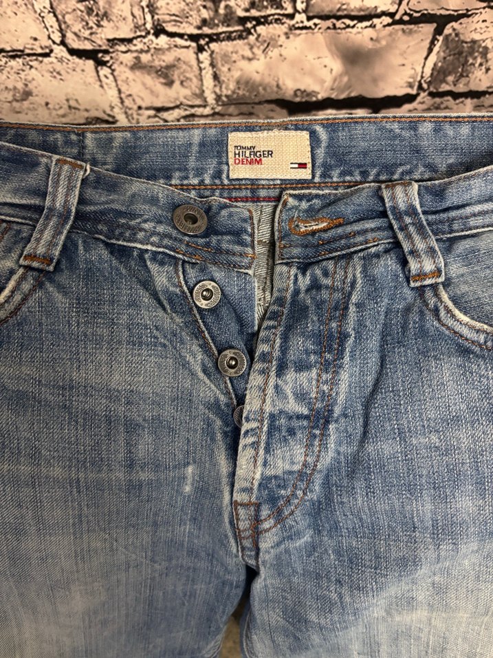 Erkek  mavi Bol Kesim Düğmeli Kot Pantolon - Görsel 2