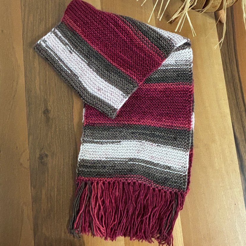 Bordo Gri Örgü Bohem Kadın Şal
Arkı - Görsel 2