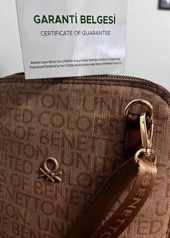 Kahverengi Deri Baskılı Kadın Çapraz Çanta - Görsel 2