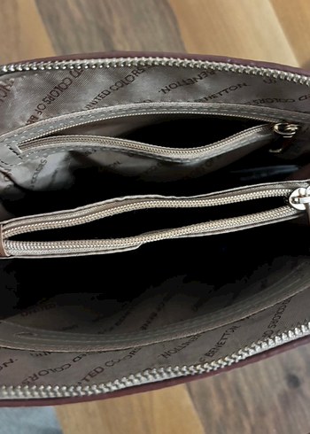 Kahverengi Deri Baskılı Kadın Çapraz Çanta - Görsel 3