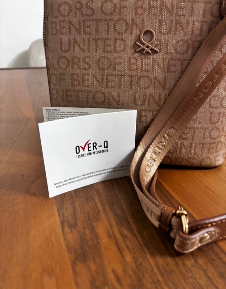 Kahverengi Deri Baskılı Kadın Çapraz Çanta - Görsel 4