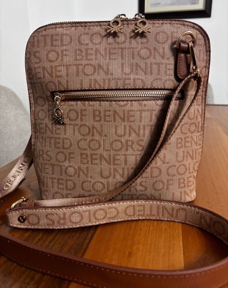 Kahverengi Deri Baskılı Kadın Çapraz Çanta - Görsel 5