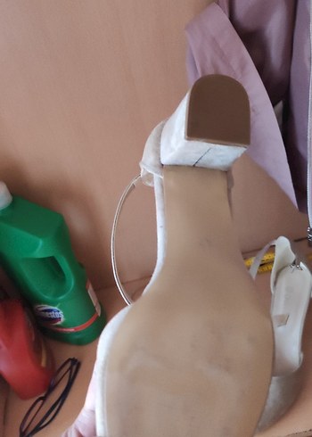 42 Beden Bej Süet Kadın Topuklu Ayakkabı