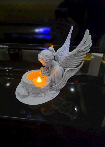 Kanatlı Melek Figürlü Tealight Mumluk