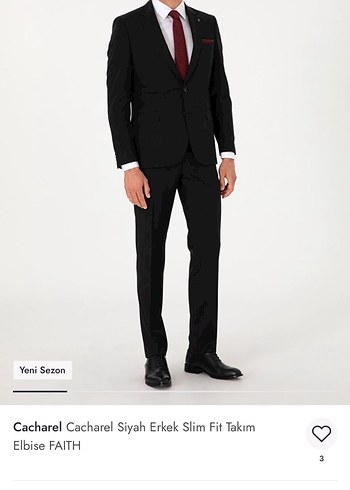 Cacharel Siyah Erkek Slim Fit Takim Elbise