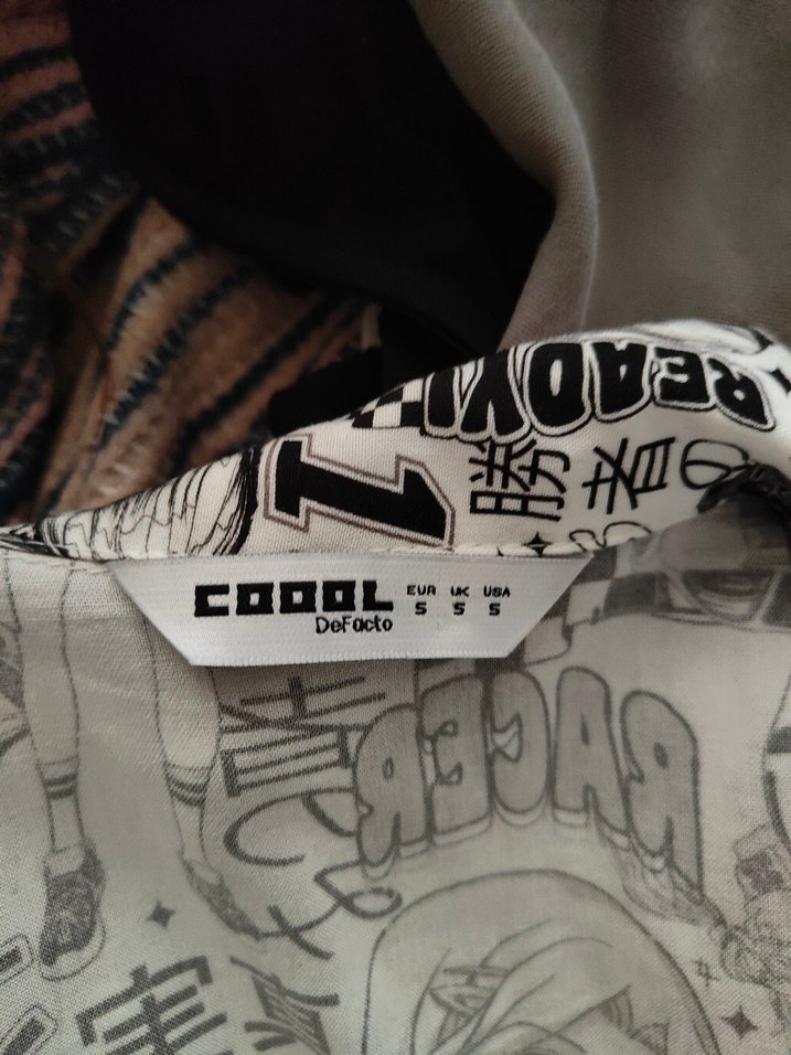 Gri Baskılı Uzun Kollu Kadın Gömlek - Görsel 3