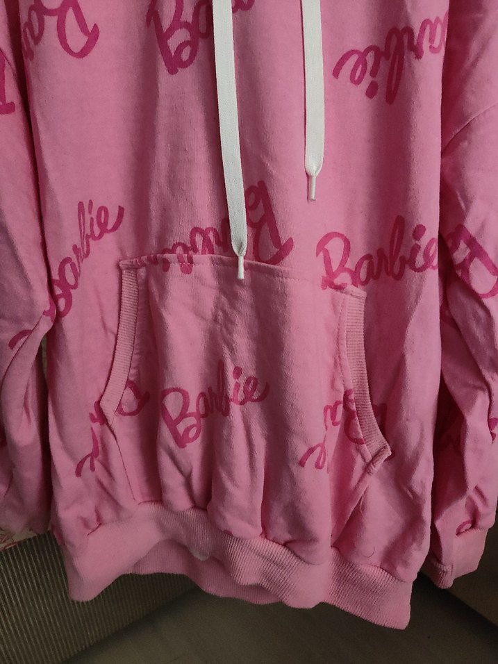 Pembe Baskılı Kapüşonlu Kadın Sweatshirt - Görsel 3
