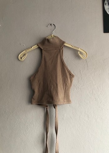 Diğer Bej Yarım Balıkçı Yaka Kolsuz Triko Kadın Yelek