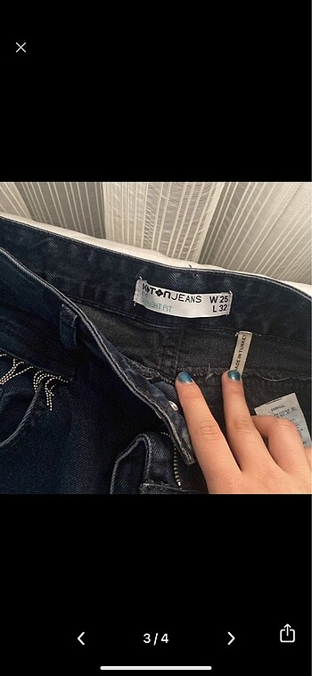 s Beden KOTON metal püskül detaylı jean