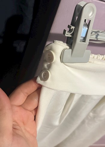 Beyaz Pilili Midi Kumaş Pantolon - Görsel 3