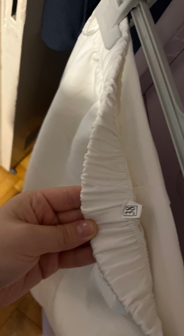 Beyaz Pilili Midi Kumaş Pantolon - Görsel 5