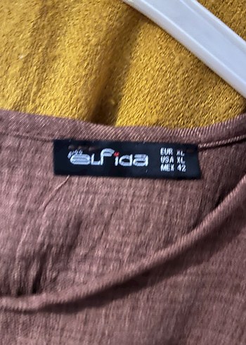 Uzun Kahverengi Keten Elbise - Görsel 3