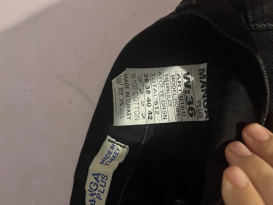 Kadın Siyah Baskılı Denim Midi Jean - Görsel 5