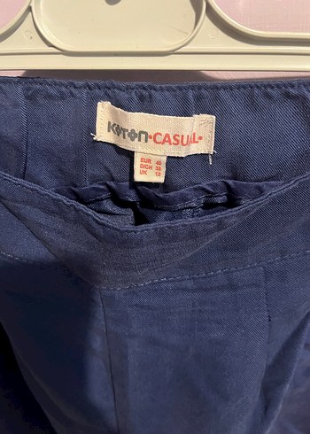 Kadın Lacivert Piliseli Midi Denim Pantolon - Görsel 5